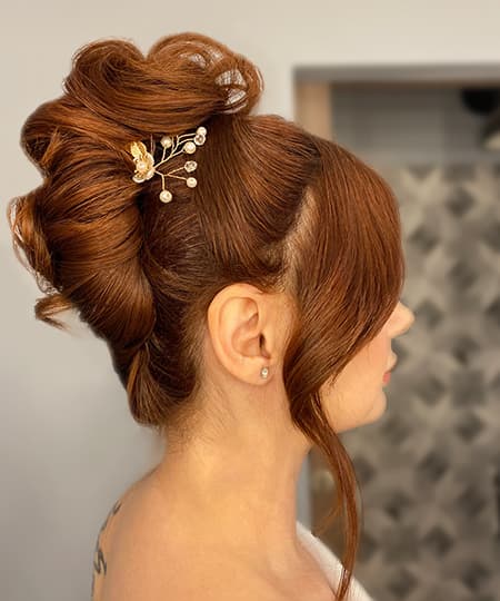 Bridal Hairstyle - Twisted French bun - 1101