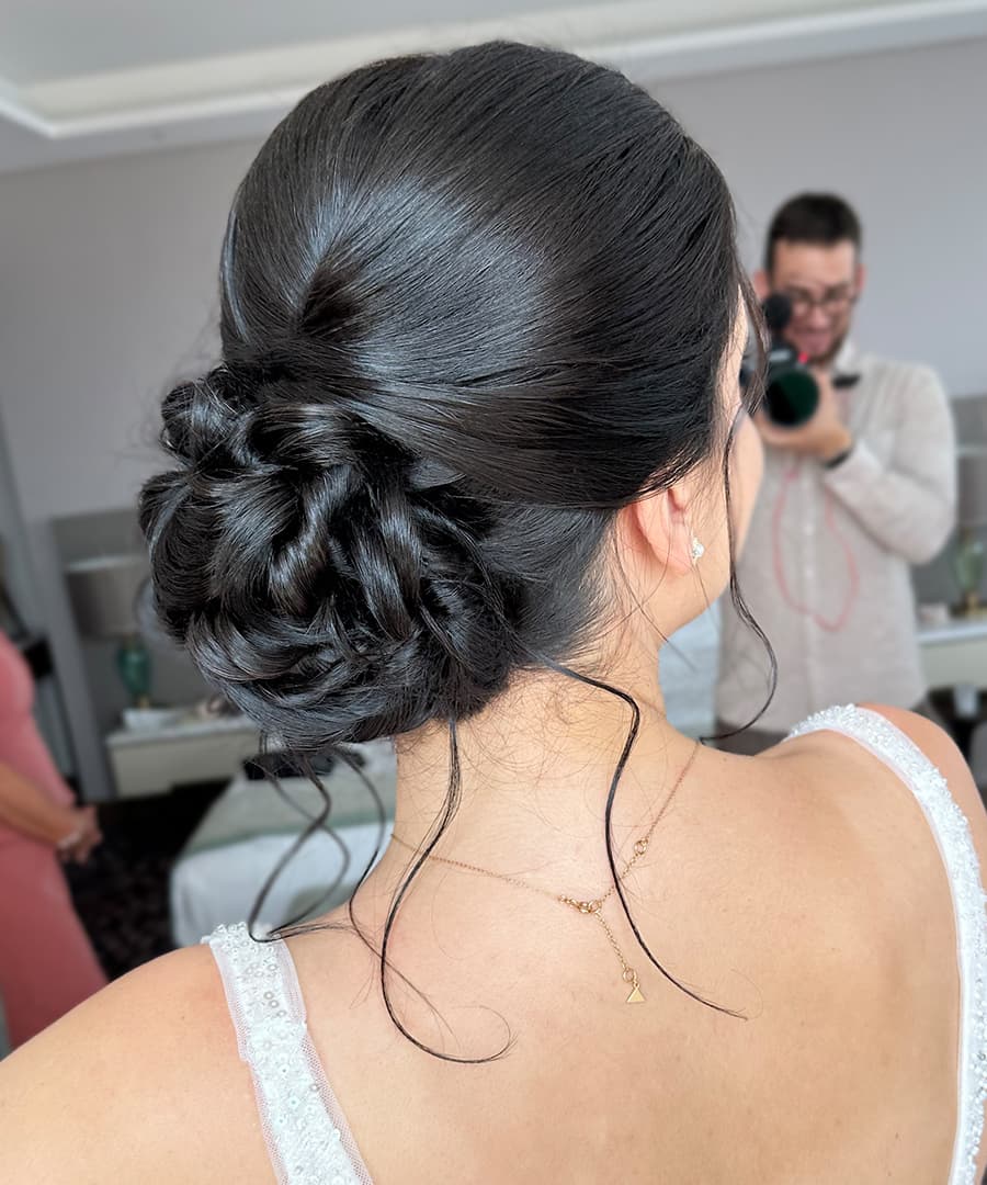 Bridal Hairstyle 11104 - Low messy bun. Wedding Hairstyles | Bridal Hairstyles by IvyLu.bg