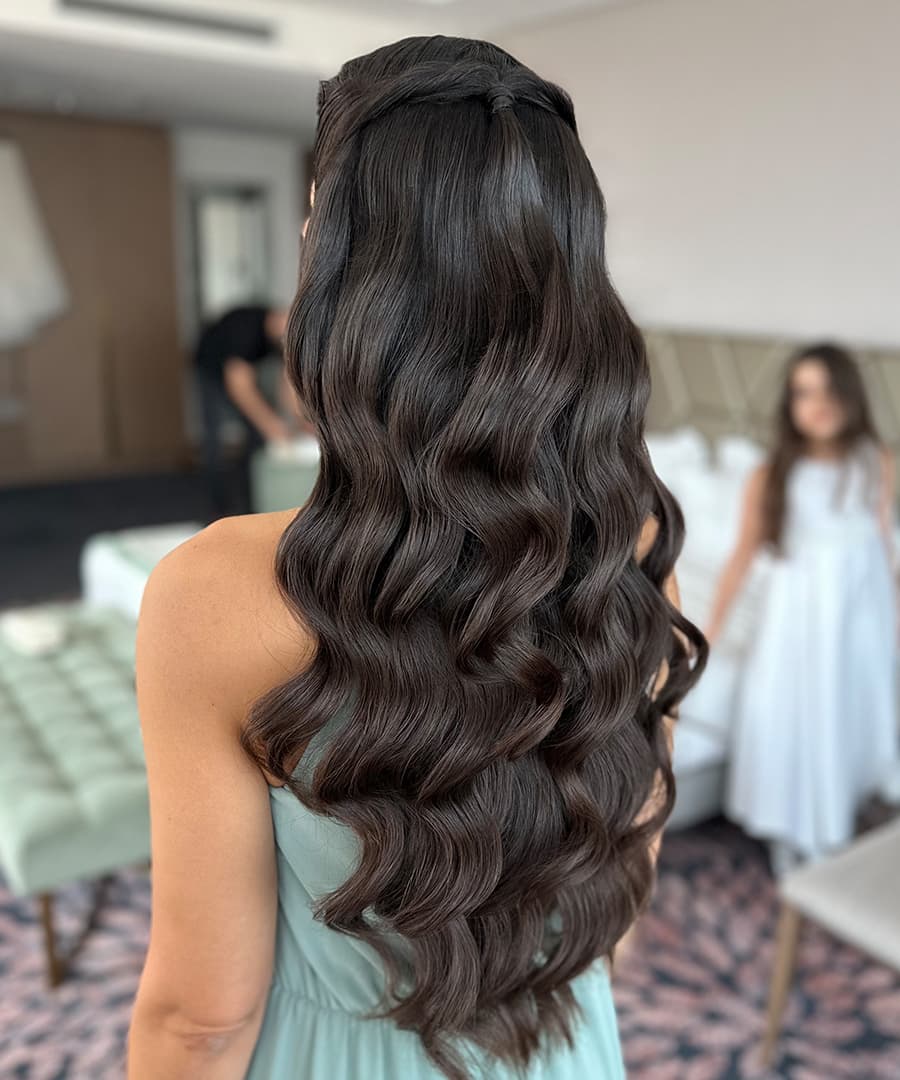 Bridal Hairstyle 11105 - Half-up with romantic waves. Wedding Hairstyles | Bridal Hairstyles by IvyLu.bg