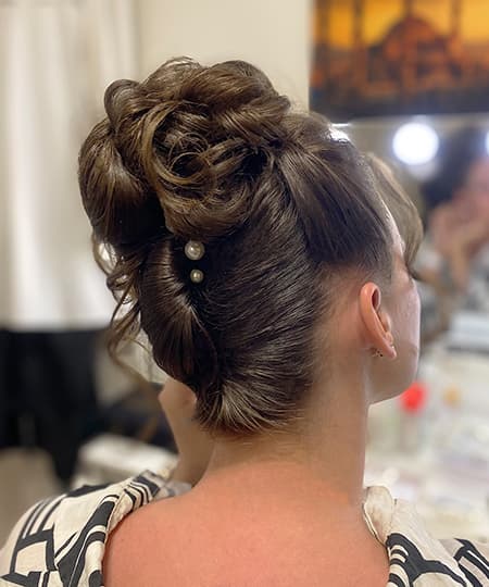 Bridal Hairstyle - Modern French bun - 1112