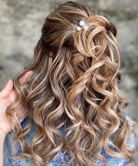 Bridal Hairstyle - Volumnious curls - 1113
