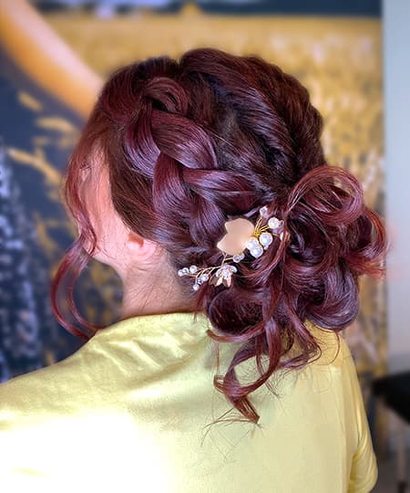 Bridal Hairstyle - Braid in a messy bun - 1133