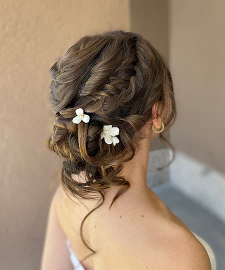 Bridal Hairstyle - Messy low bun - 1142