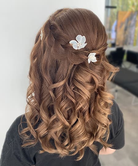 Bridal Hairstyle - Curly half-up - 1149