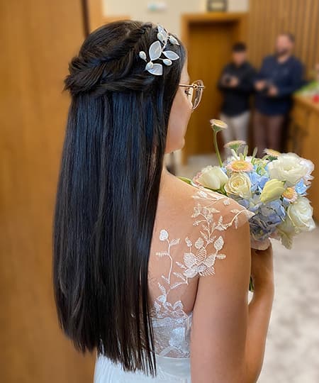 Bridal Hairstyle - Straight half-up - 1157
