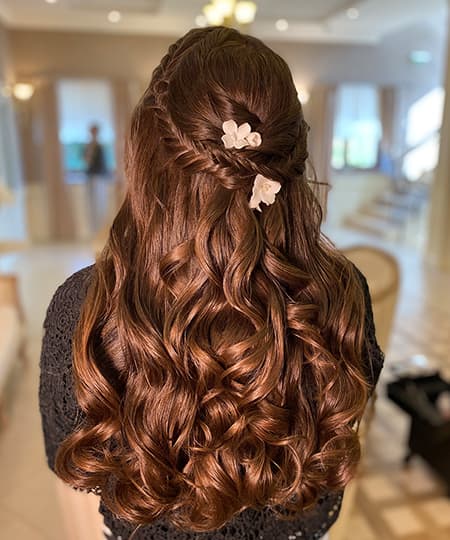 Bridal Hairstyle 1174 - Curly Half-up. Wedding Hairstyles | Bridal Hairstyles by IvyLu.bg