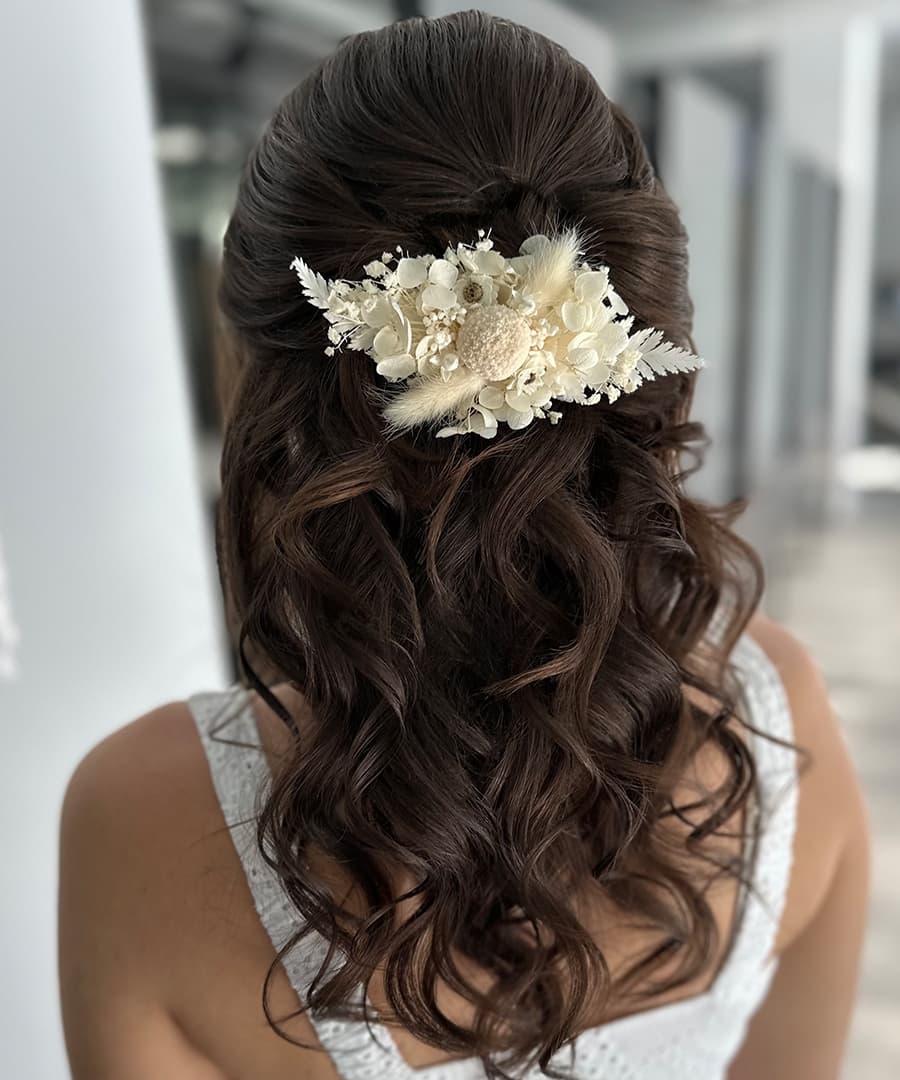 Bridal Hairstyle 1186 - Curly half-up. Wedding Hairstyles | Bridal Hairstyles by IvyLu.bg
