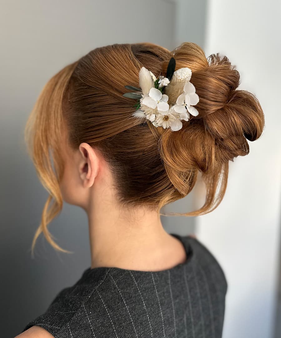 Bridal Hairstyle 1187 - Messy high bun. Wedding Hairstyles | Bridal Hairstyles by IvyLu.bg