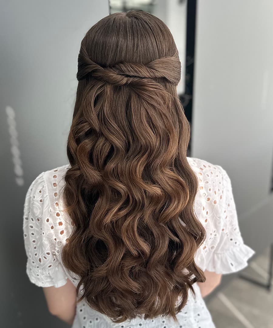 Bridal Hairstyle 1194 - Curly half-up. Wedding Hairstyles | Bridal Hairstyles by IvyLu.bg