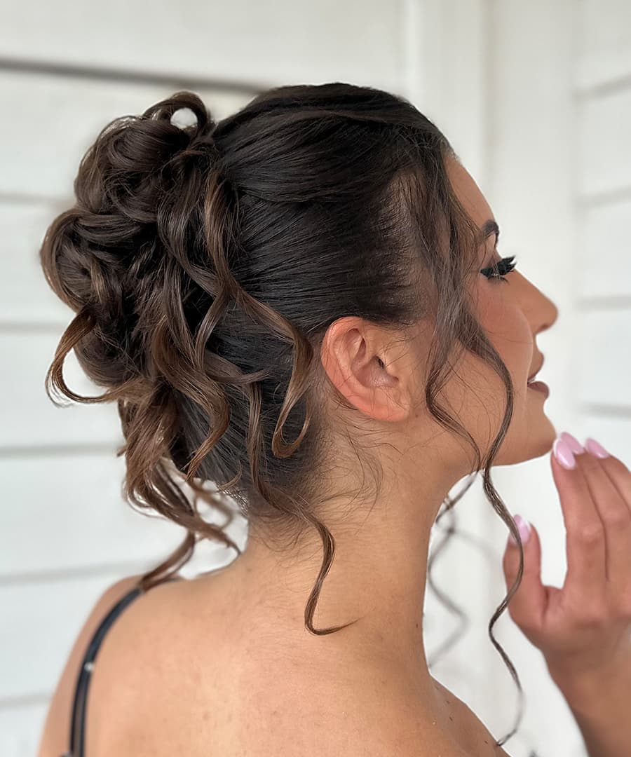 Bridal Hairstyle 1195 - Messy high bun. Wedding Hairstyles | Bridal Hairstyles by IvyLu.bg