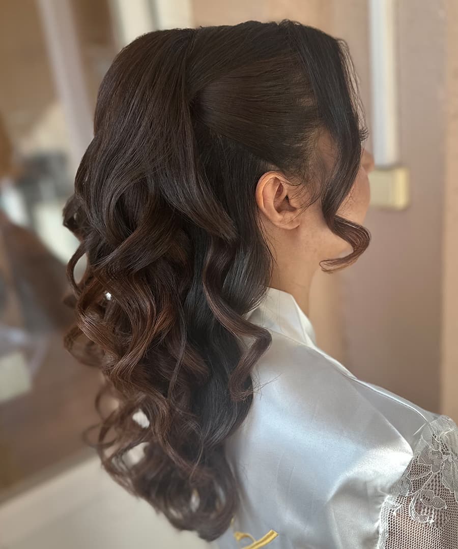 Bridal Hairstyle 1196 - Curly half-up. Wedding Hairstyles | Bridal Hairstyles by IvyLu.bg