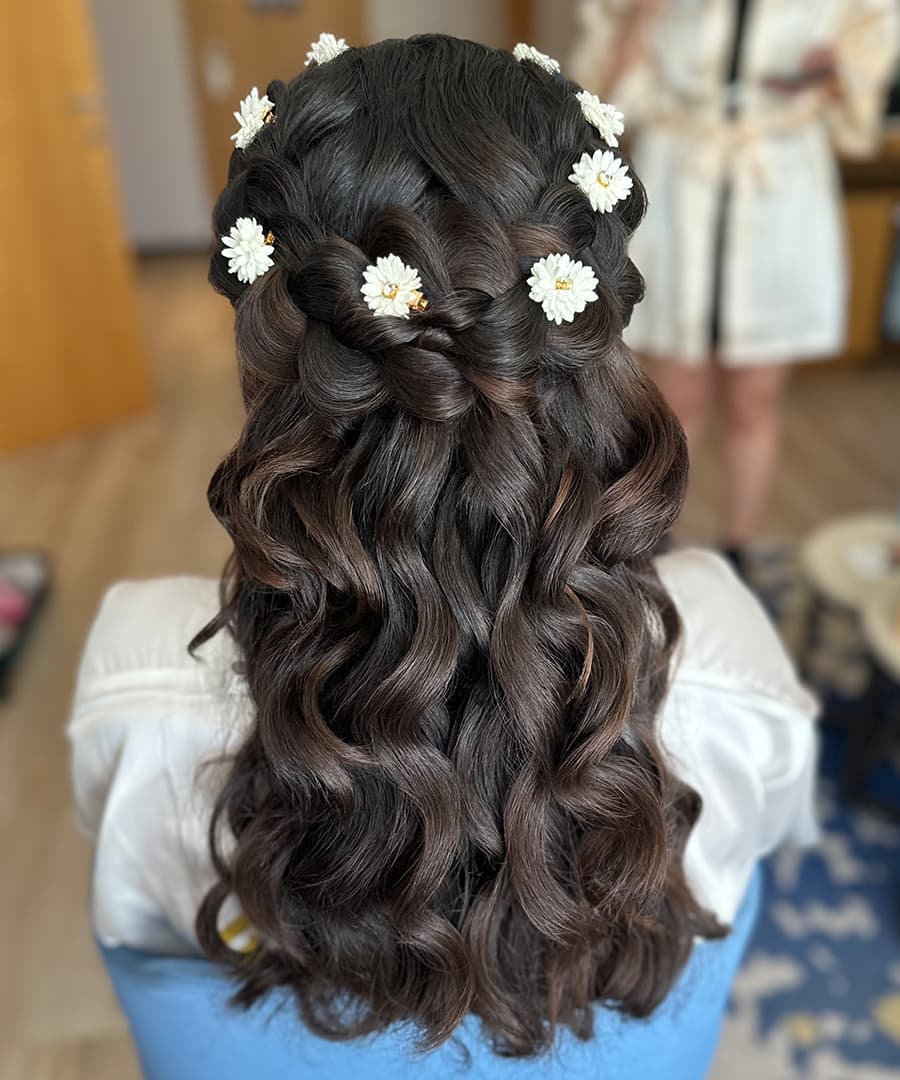 Bridal Hairstyle 1198 - Curly half-up. Wedding Hairstyles | Bridal Hairstyles by IvyLu.bg