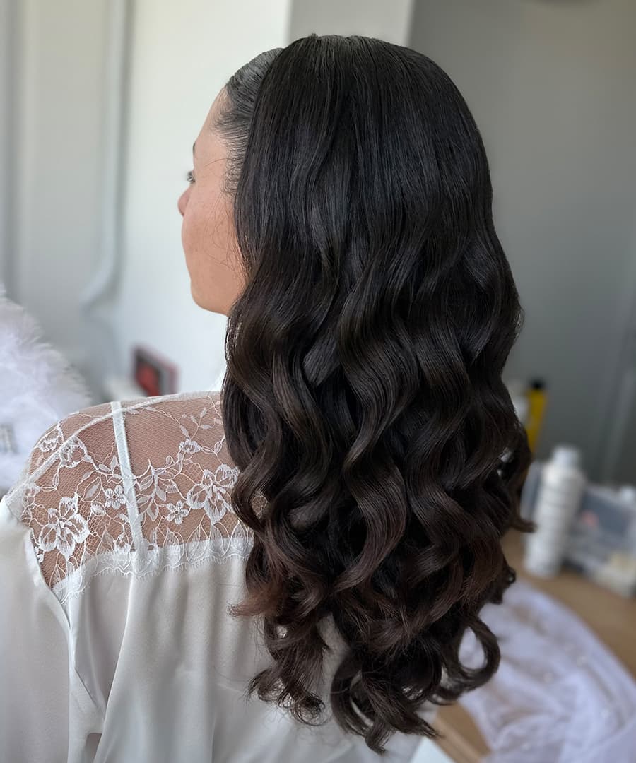 Bridal Hairstyle 1199 - Curly half-up. Wedding Hairstyles | Bridal Hairstyles by IvyLu.bg